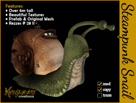 Second Life Marketplace - MG - Giant Steampunk Snail
